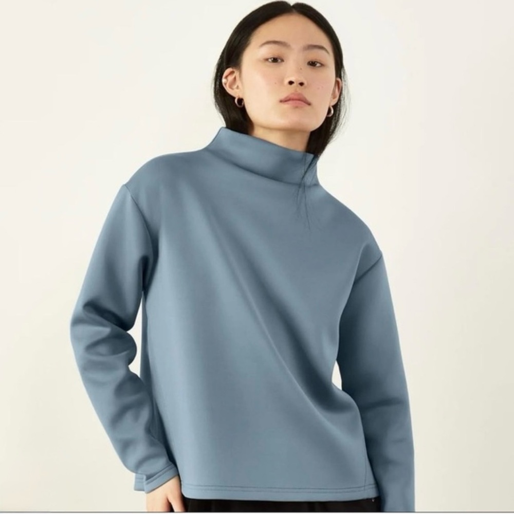 ADAY Blue Turtleneck Top